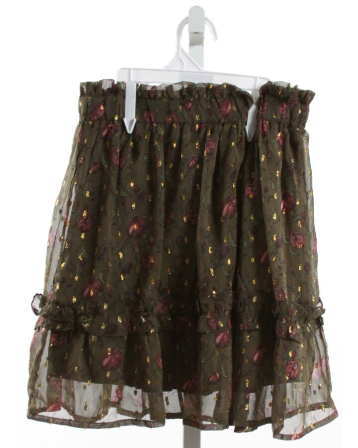 CREAMIE  FOREST GREEN  FLORAL  SKIRT