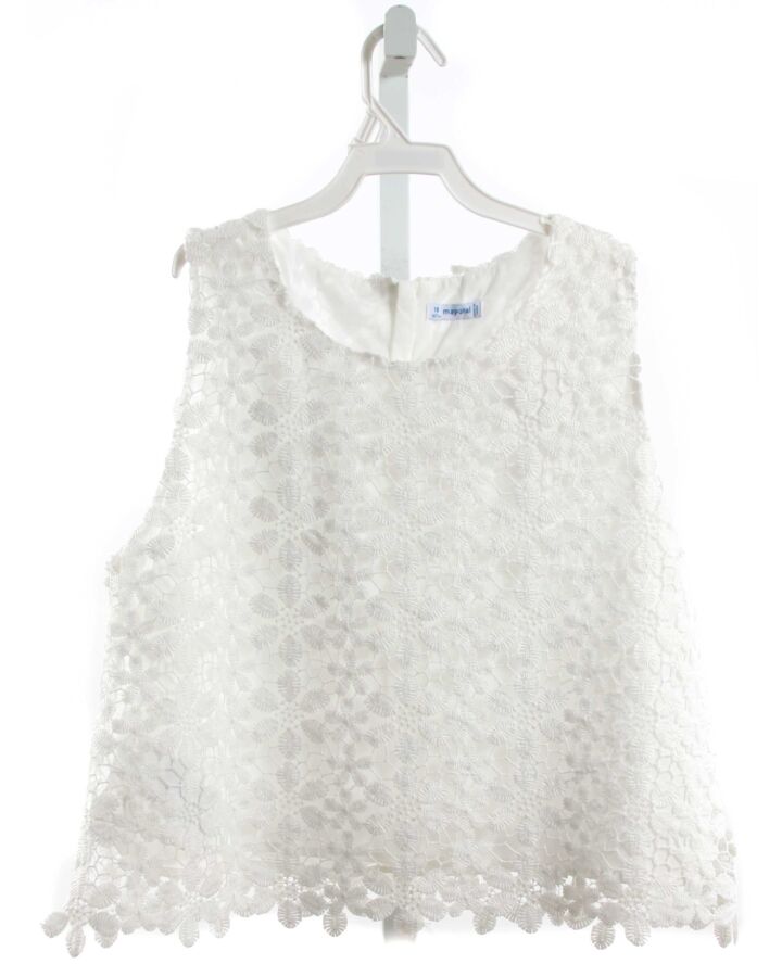 MAYORAL  WHITE EYELET   SLEEVELESS SHIRT