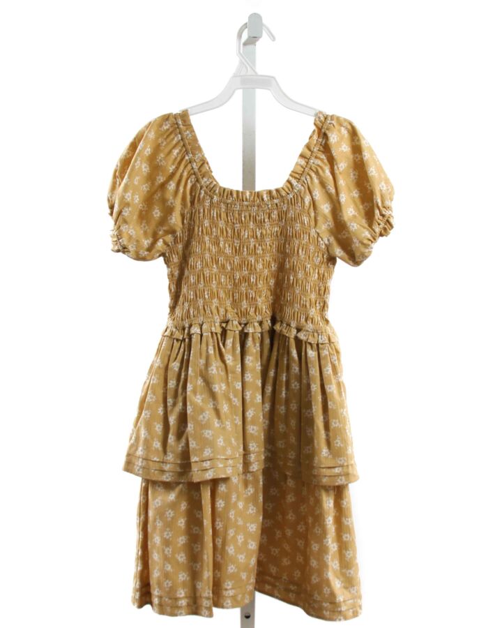 NORALEE  MUSTARD  FLORAL SMOCKED DRESS