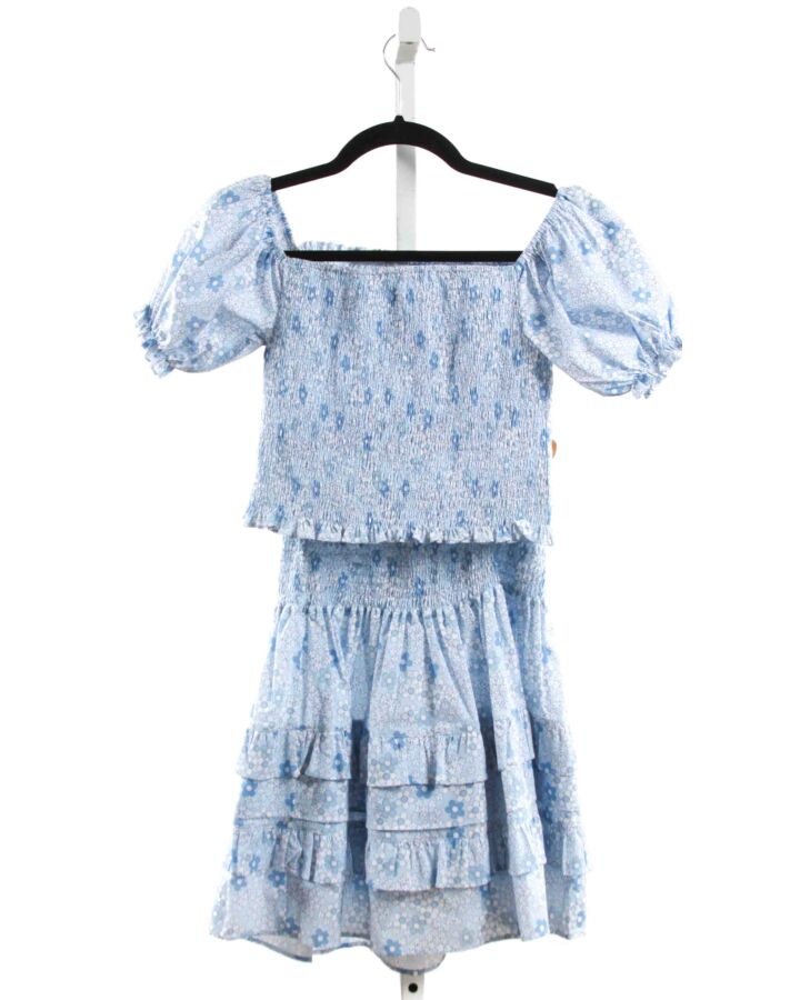 JAMES & LOTTIE  BLUE  FLORAL SMOCKED 2-PIECE OUTFIT