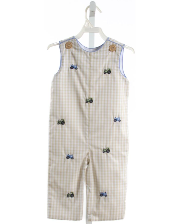 ZUCCINI  IVORY  GINGHAM EMBROIDERED LONGALL