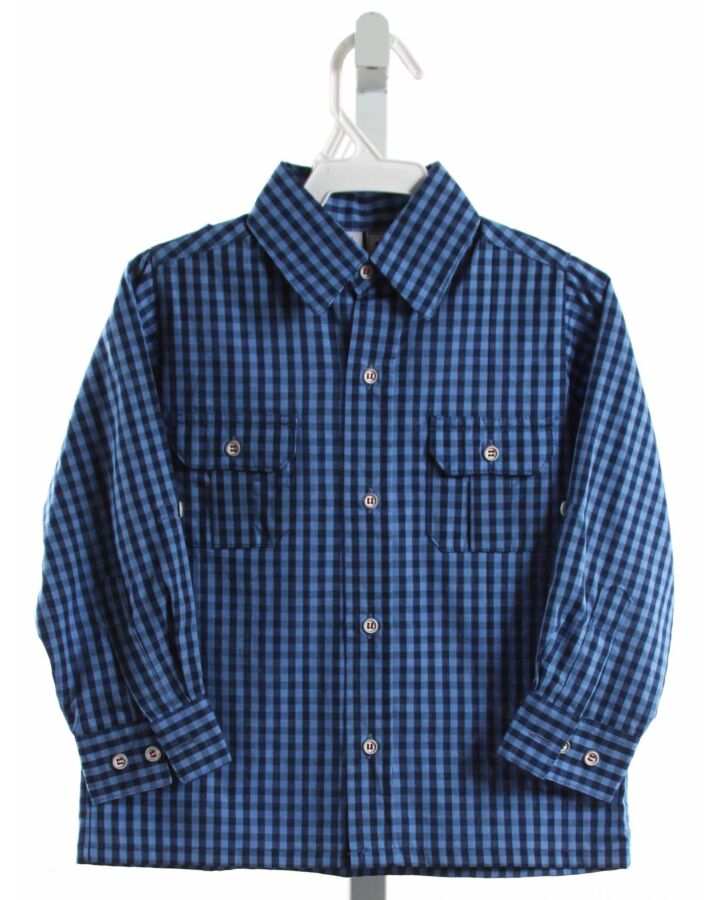 BUSY BEES  BLUE  GINGHAM  DRESS SHIRT