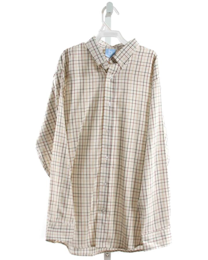 BELLA BLISS  OFF-WHITE  WINDOWPANE  DRESS SHIRT