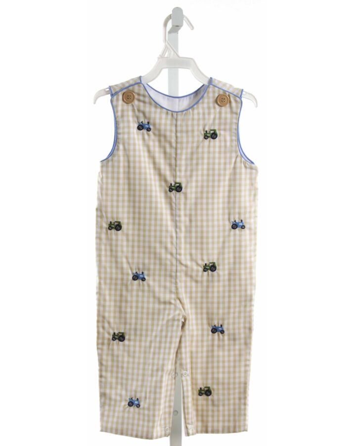 ZUCCINI  IVORY  GINGHAM EMBROIDERED LONGALL