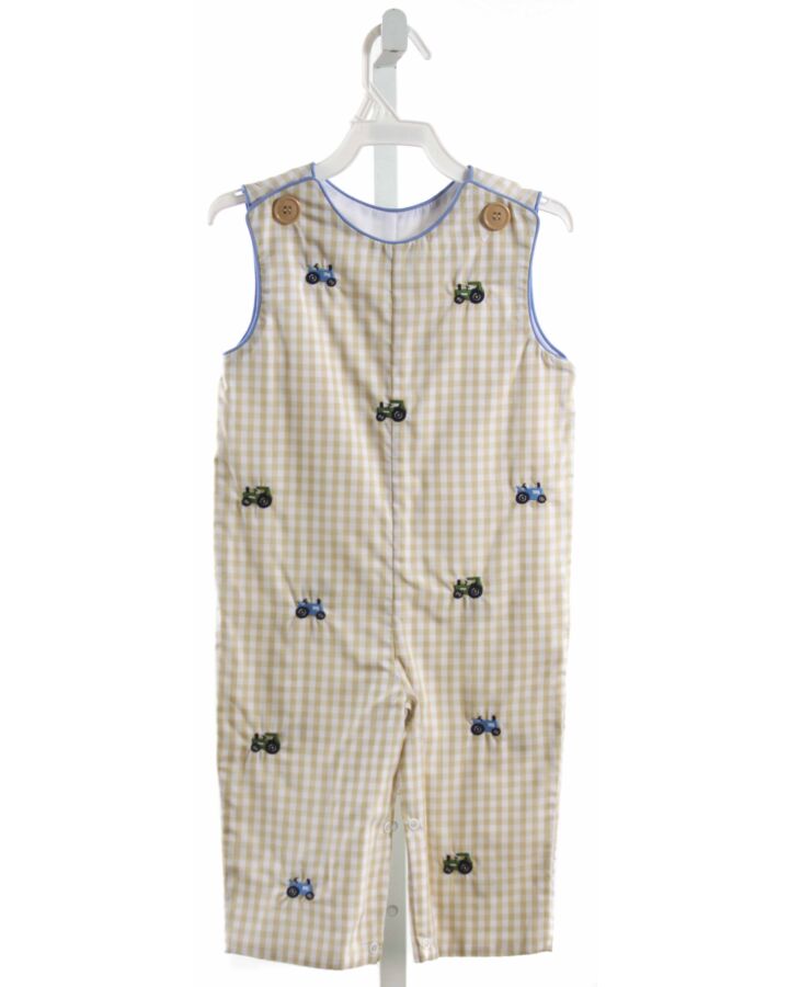 ZUCCINI  IVORY  GINGHAM EMBROIDERED LONGALL