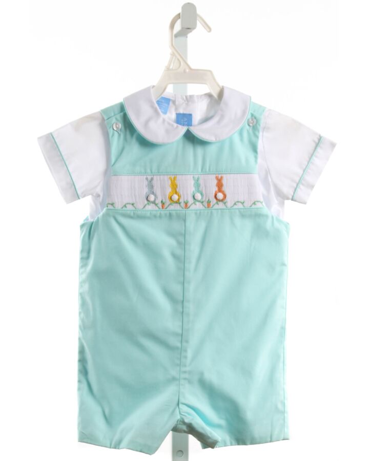 ANAVINI  MINT   SMOCKED SHORTALL