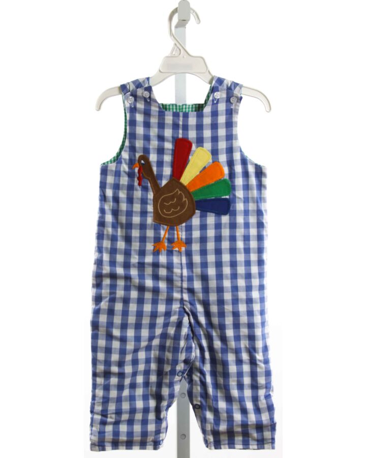 BAILEY BOYS  BLUE  GINGHAM APPLIQUED LONGALL