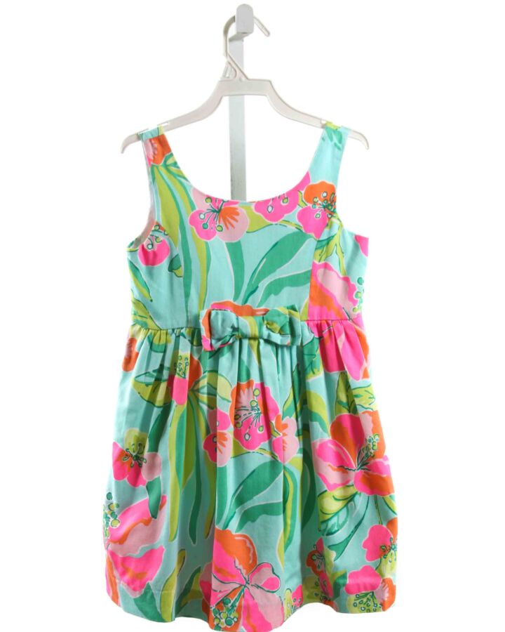 LILLY PULITZER  GREEN  FLORAL  DRESS WITH BOW