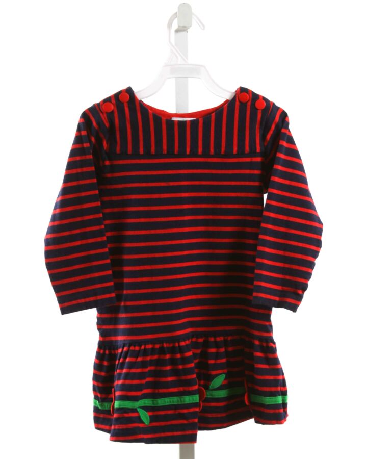 FLORENCE EISEMAN  RED  STRIPED  KNIT DRESS