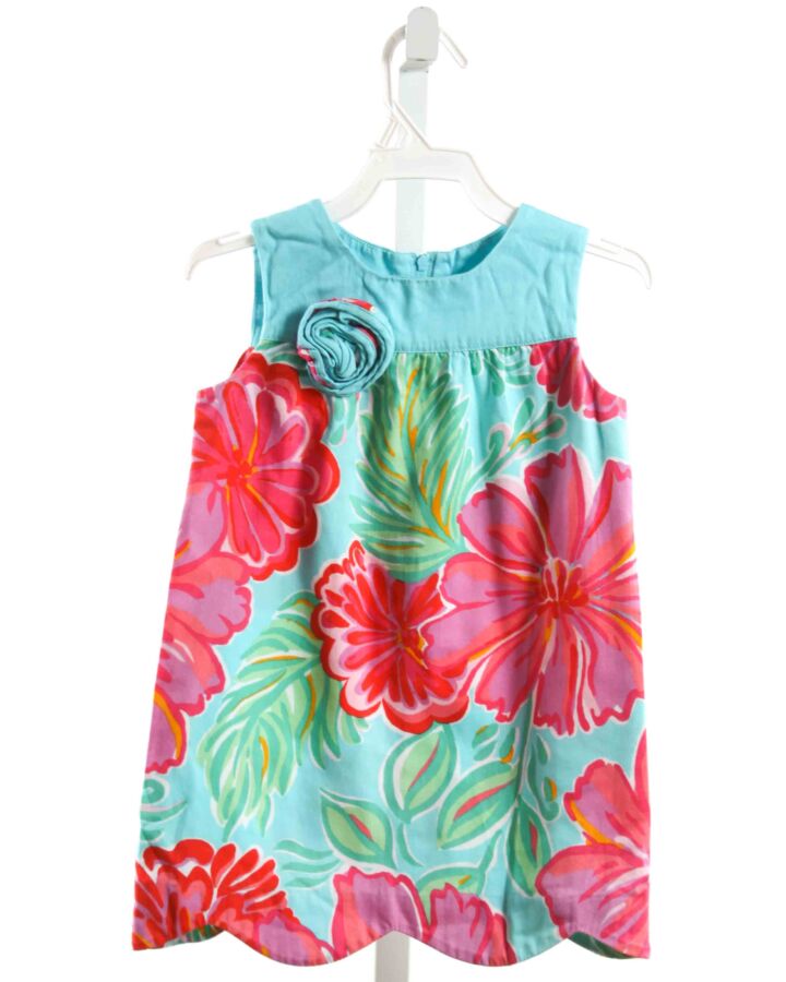 LILLY PULITZER  HOT PINK  FLORAL APPLIQUED DRESS