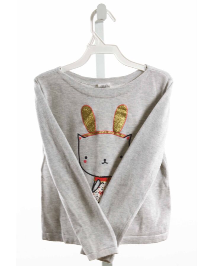 EGG  GRAY   PRINTED DESIGN KNIT LS SHIRT