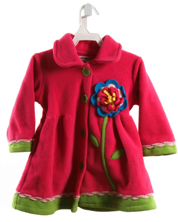 WIDGEON  HOT PINK FLEECE FLORAL APPLIQUED OUTERWEAR