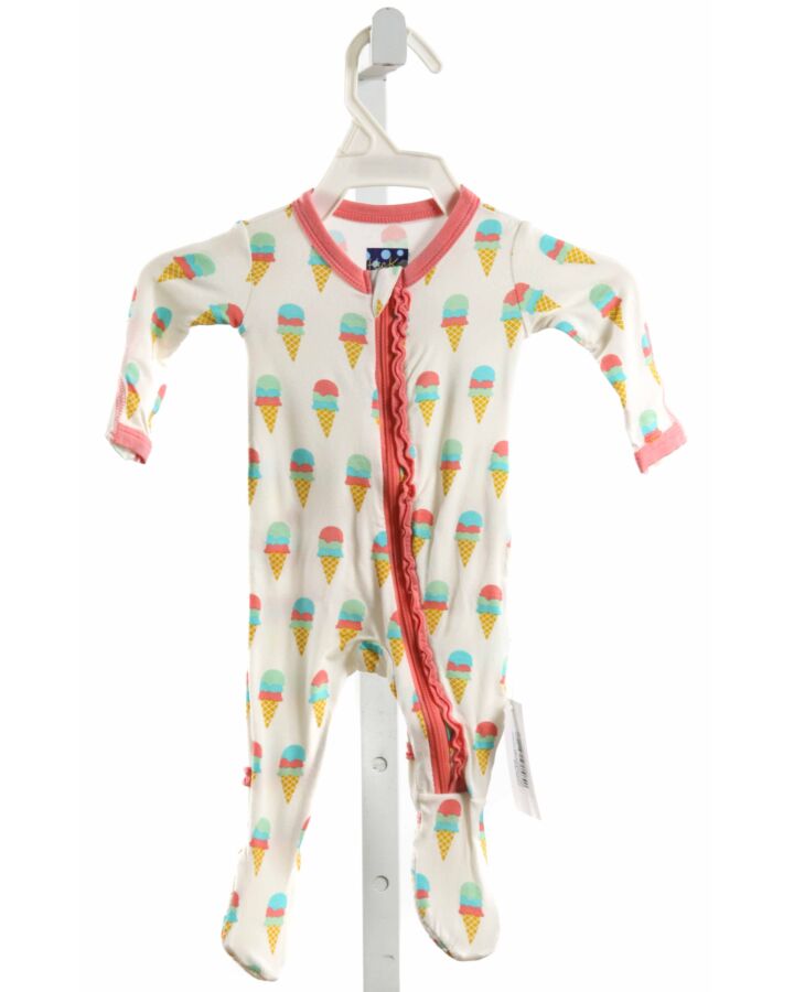 KICKEE PANTS  WHITE  PRINT  LAYETTE