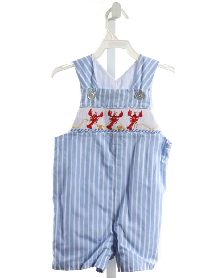 KELLY'S KIDS  LT BLUE  STRIPED SMOCKED JON JON