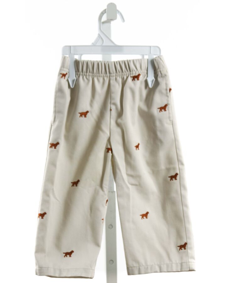 KELLY'S KIDS  KHAKI   EMBROIDERED PANTS