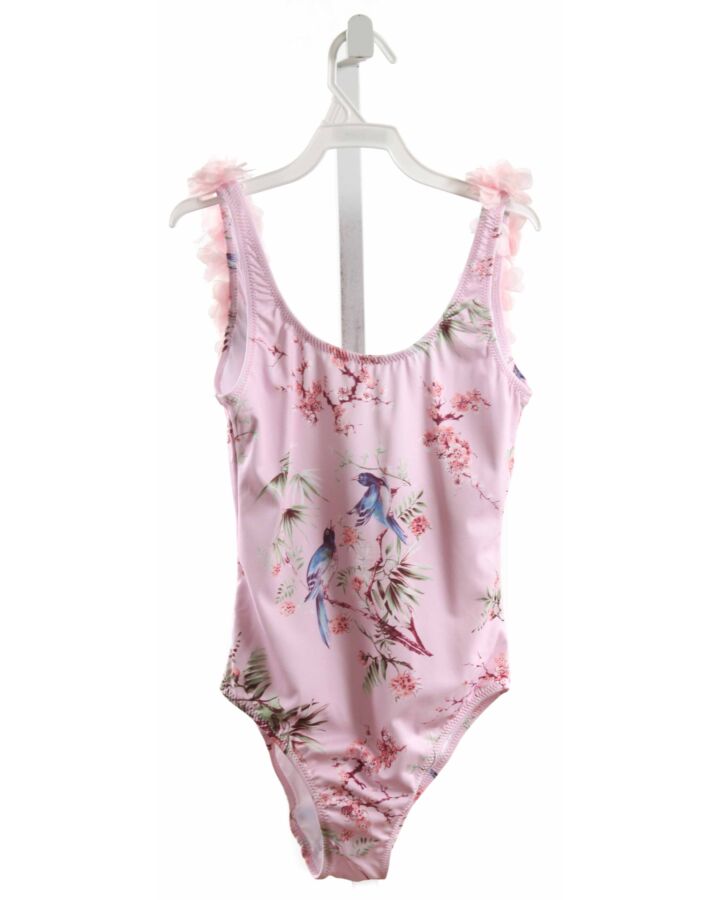 STELLA COVE  PINK  FLORAL  1-PIECE SWIMSUIT WITH TULLE