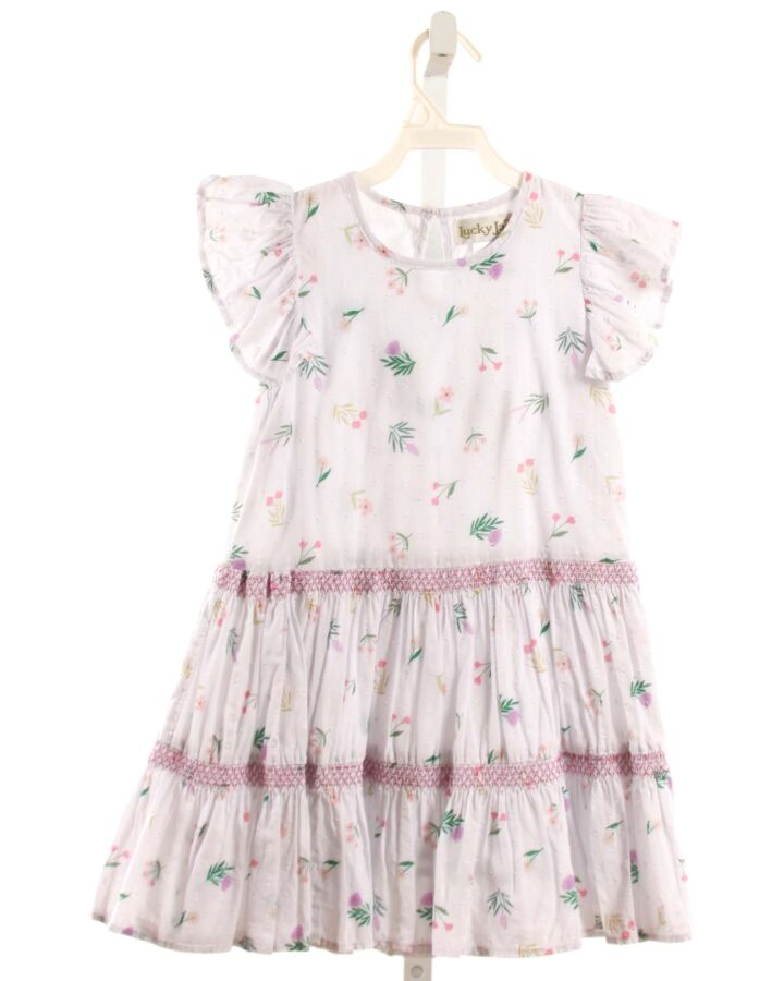 LUCKY JADE  LAVENDER  FLORAL SMOCKED DRESS