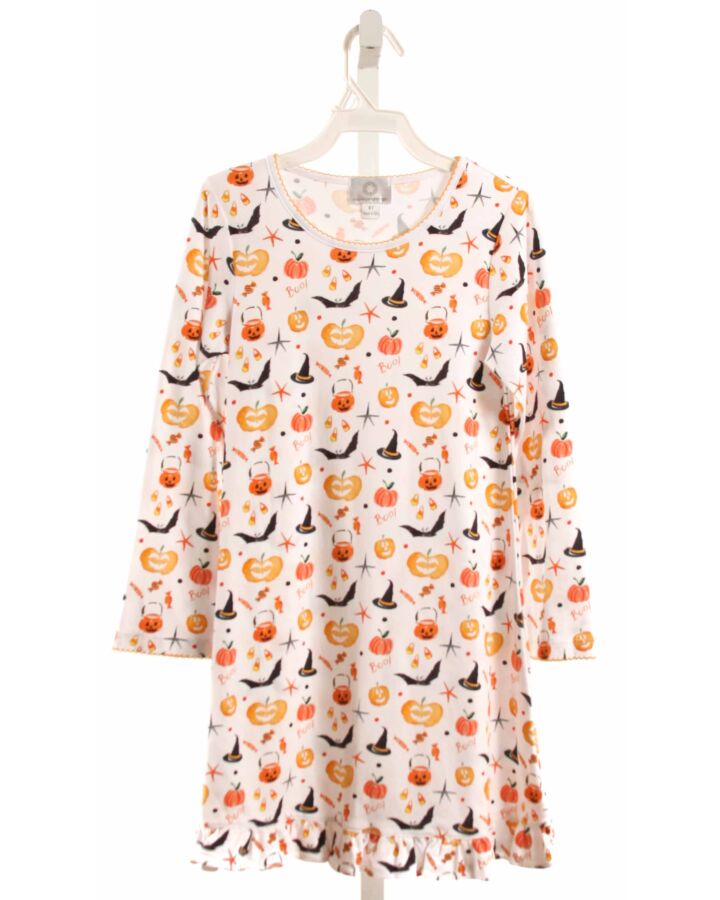 THE PROPER PEONY  ORANGE  PRINT  KNIT DRESS WITH PICOT STITCHING