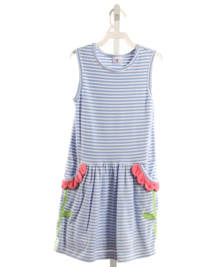 FLORENCE EISEMAN  LT BLUE  STRIPED  KNIT DRESS