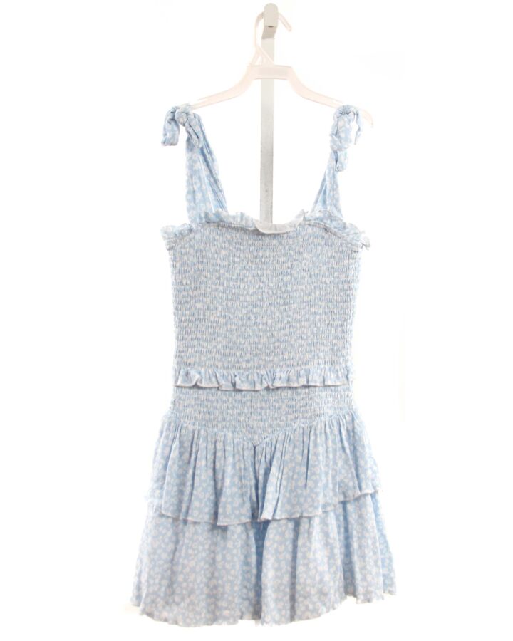 KATIEJNYC  LT BLUE  FLORAL SMOCKED DRESS