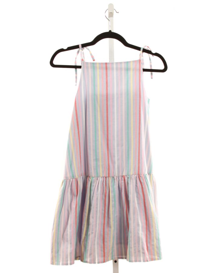 PLEAT.  MULTI-COLOR  STRIPED  DRESS