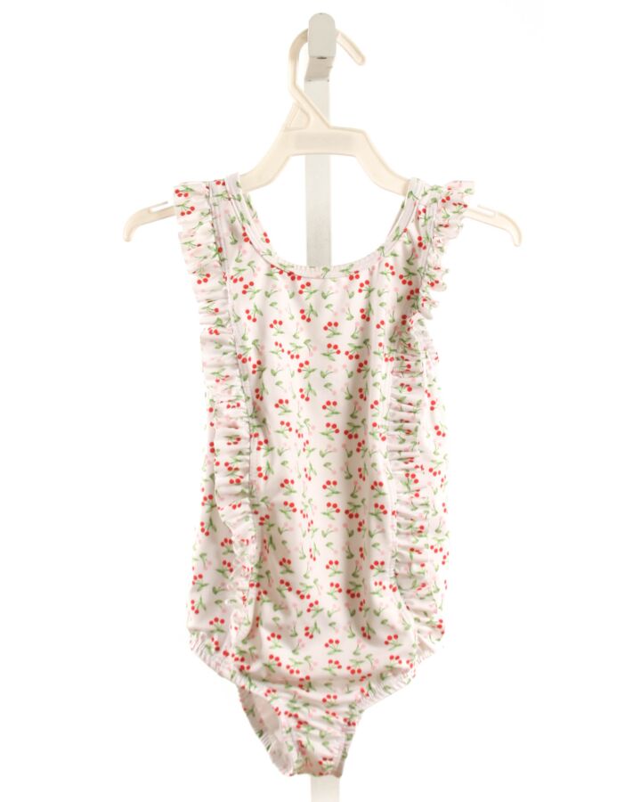 THE PROPER PEONY  WHITE  PRINT  1-PIECE SWIMSUIT WITH RUFFLE