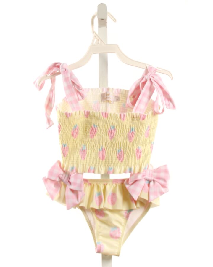 SAL & PIMENTA  YELLOW   SMOCKED 2-PIECE SWIMSUIT WITH BOW