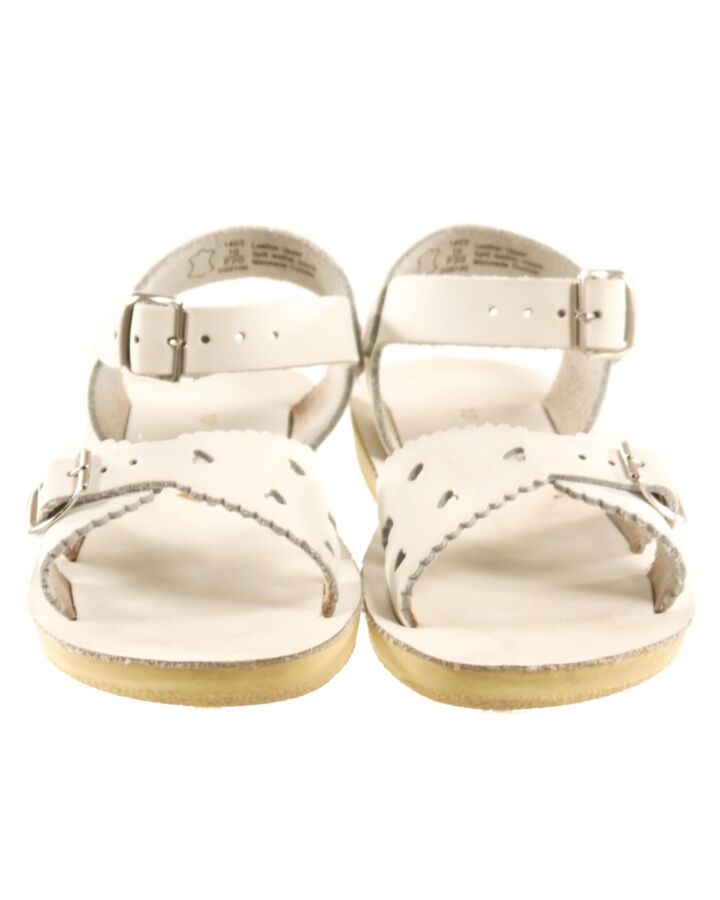 SUN SANS/ SALTWATER SANDALS WHITE SANDALS  *EUC SIZE TODDLER 10