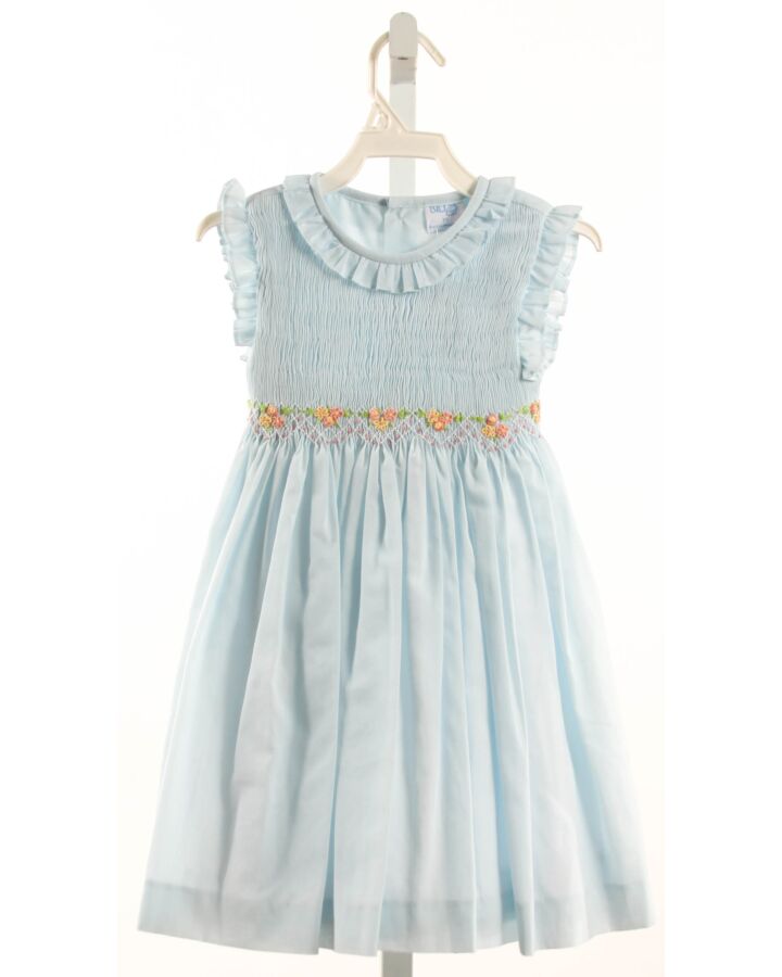 LULI & ME  LT BLUE   SMOCKED DRESS WITH RUFFLE