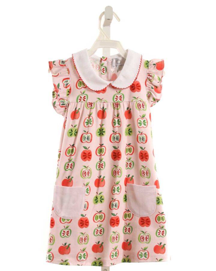 THE PROPER PEONY  PINK KNIT  PRINTED DESIGN KNIT DRESS WITH PICOT STITCHING