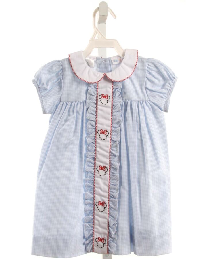 LULU BEBE  BLUE  GINGHAM  DRESS WITH RUFFLE