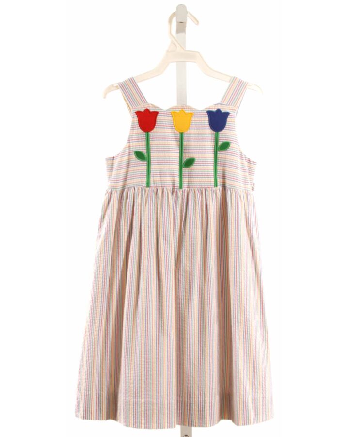 FLORENCE EISEMAN  MULTI-COLOR SEERSUCKER STRIPED  DRESS