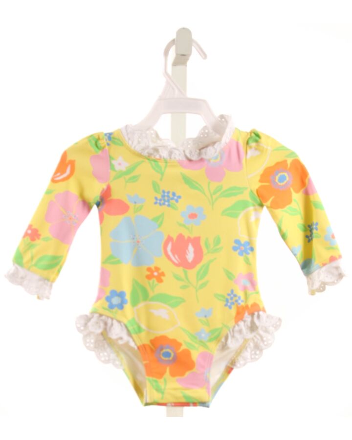 THE BEAUFORT BONNET COMPANY  YELLOW  FLORAL  1-PIECE SWIMSUIT WITH EYELET TRIM