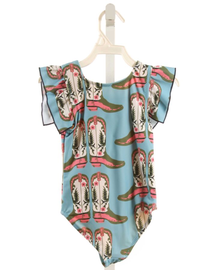 PINK CHICKEN  BLUE   PRINTED DESIGN 1-PIECE SWIMSUIT