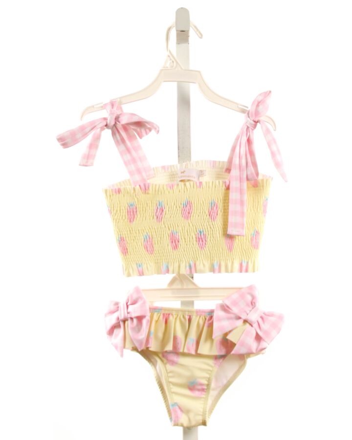 SAL & PIMENTA  YELLOW   SMOCKED 2-PIECE SWIMSUIT WITH BOW