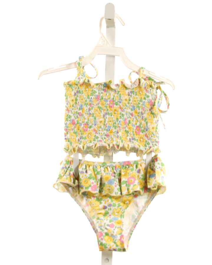 SAL & PIMENTA  YELLOW  FLORAL SMOCKED 2-PIECE SWIMSUIT