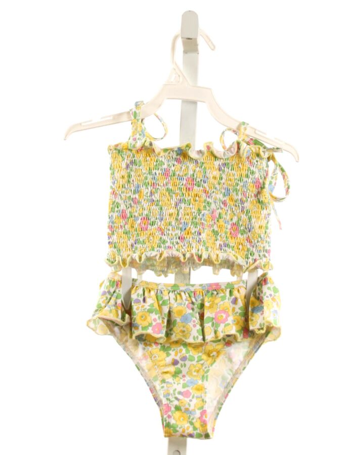 SAL & PIMENTA  YELLOW  FLORAL SMOCKED 2-PIECE SWIMSUIT