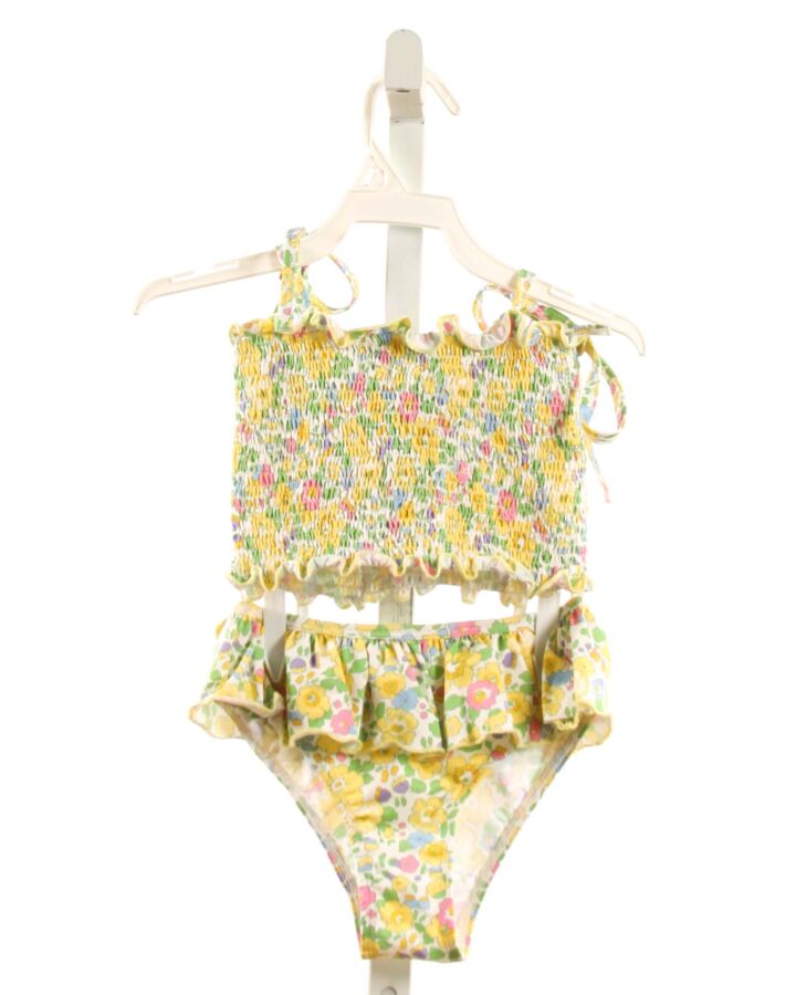 SAL & PIMENTA  YELLOW  FLORAL SMOCKED 2-PIECE SWIMSUIT