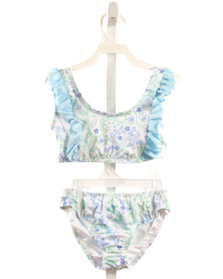 JAMES & LOTTIE  BLUE  FLORAL  2-PIECE SWIMSUIT WITH RUFFLE