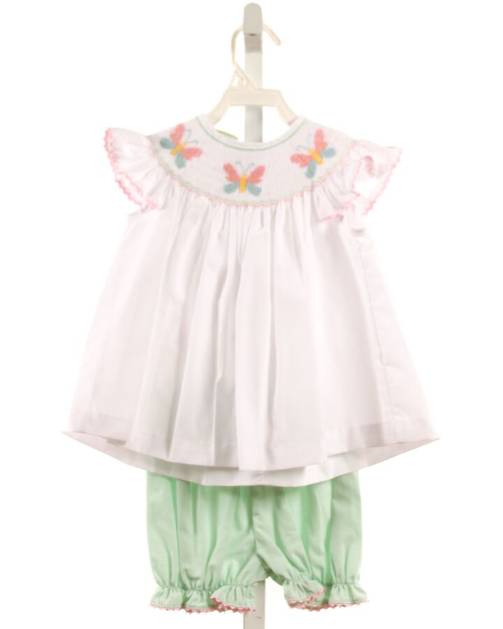 VELANI  WHITE   SMOCKED 2-PIECE OUTFIT WITH RIC RAC