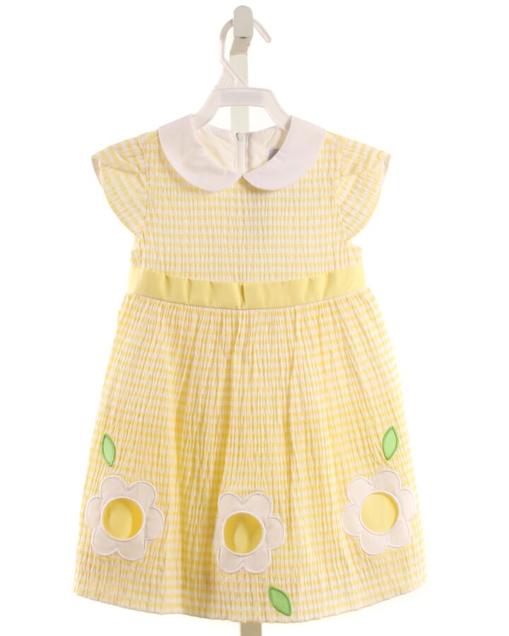 FLORENCE EISEMAN  YELLOW SEERSUCKER STRIPED  PARTY DRESS