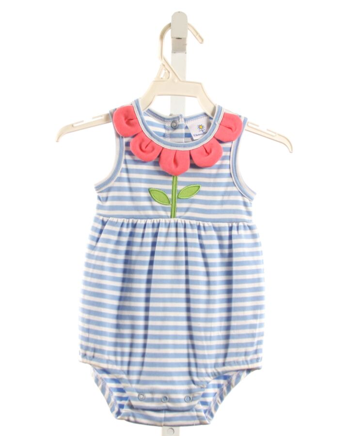 FLORENCE EISEMAN  LT BLUE  STRIPED  KNIT BUBBLE