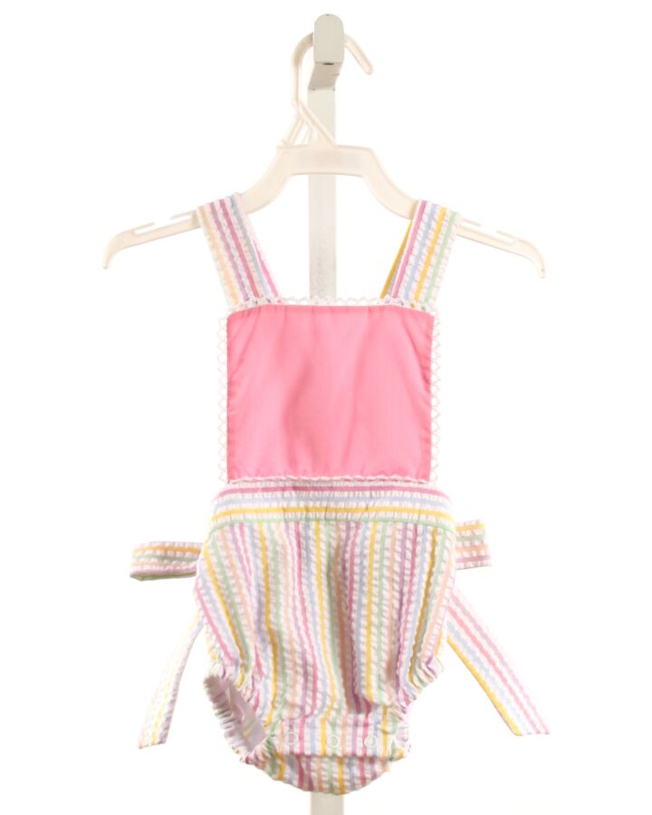 MINT MAGNOLIA  MULTI-COLOR SEERSUCKER STRIPED  1-PIECE SWIMSUIT