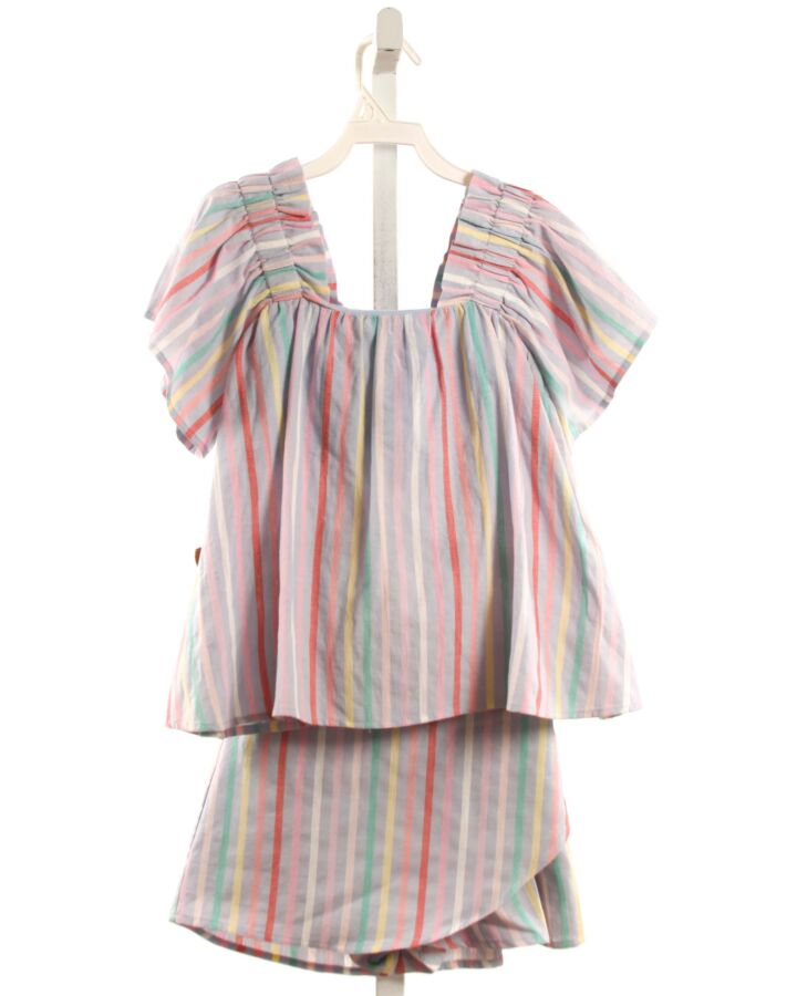 PLEAT.  MULTI-COLOR  STRIPED  2-PIECE OUTFIT