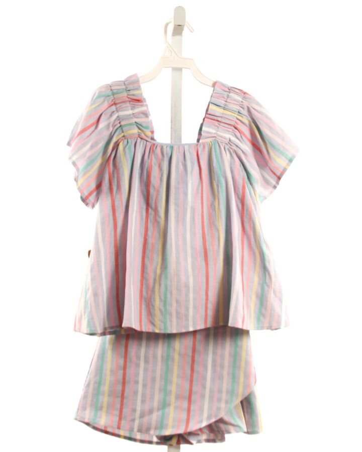 PLEAT.  MULTI-COLOR  STRIPED  2-PIECE OUTFIT