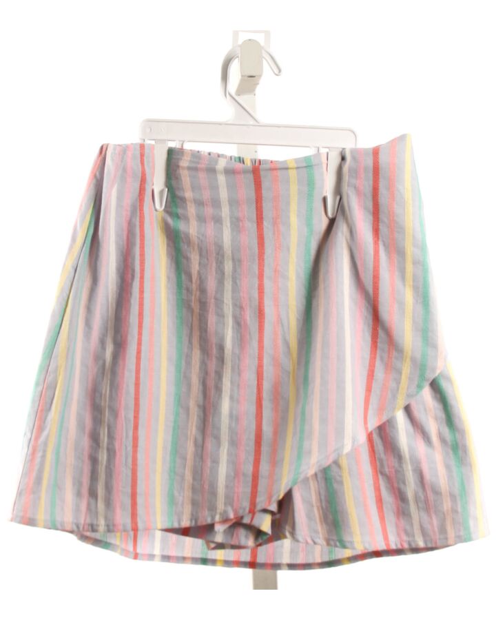 PLEAT.  MULTI-COLOR  STRIPED  SKORT