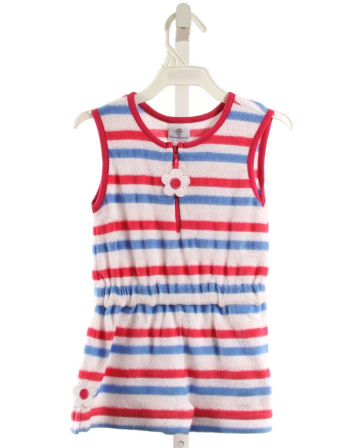 FLORENCE EISEMAN  MULTI-COLOR TERRY CLOTH STRIPED  KNIT ROMPER