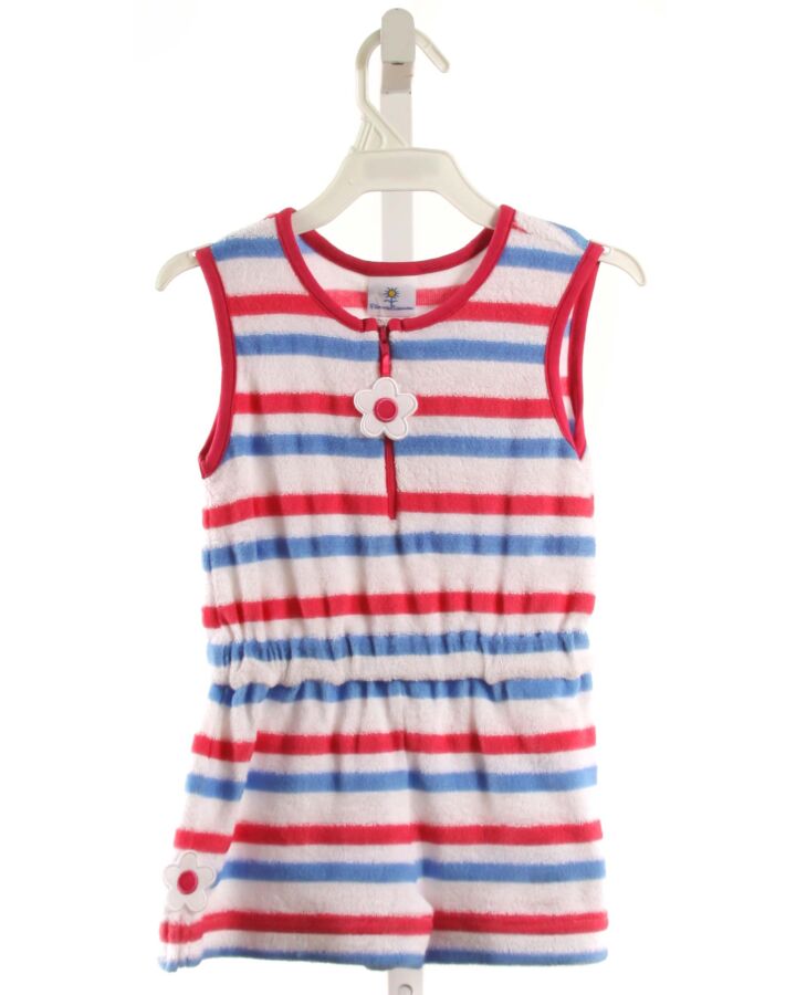 FLORENCE EISEMAN  MULTI-COLOR TERRY CLOTH STRIPED  KNIT ROMPER