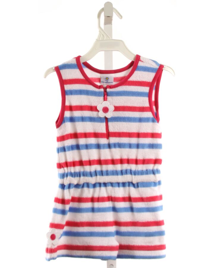 FLORENCE EISEMAN  MULTI-COLOR TERRY CLOTH STRIPED  KNIT ROMPER