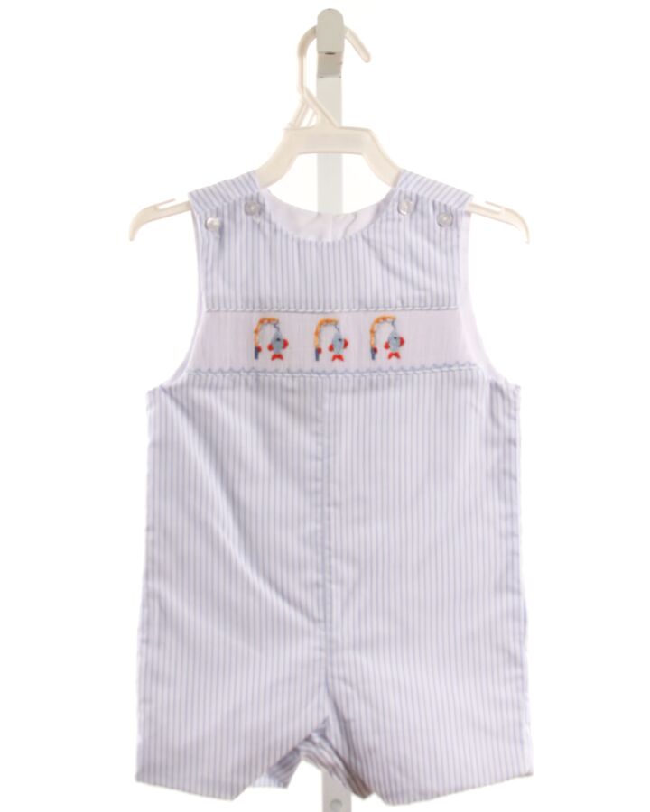 PETIT BEBE  LT BLUE  STRIPED SMOCKED JON JON